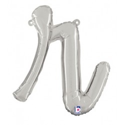 R Letter Silver Script 14"