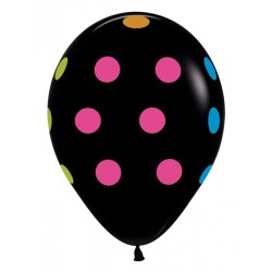 11" Black Polka Neon